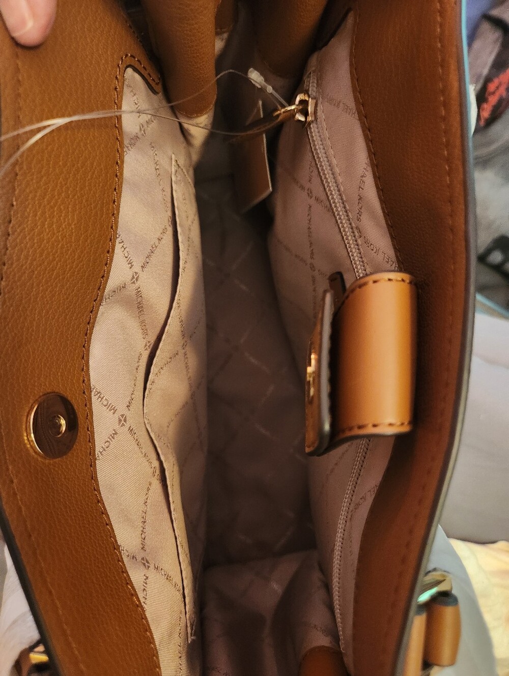 Michael Kors Hamilton Brown Logo Satchel With Strap NWT - Picture 3 of 4
